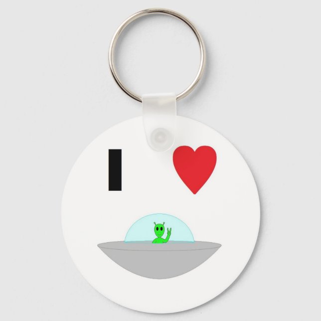 I heart Aliens Keychain (Front)