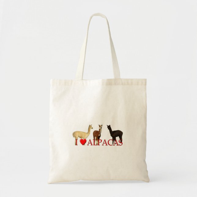 I "Heart" Alpacas Tote Bag (Front)