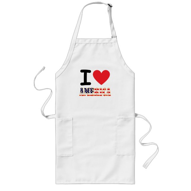 I Heart America Long Apron (Front)