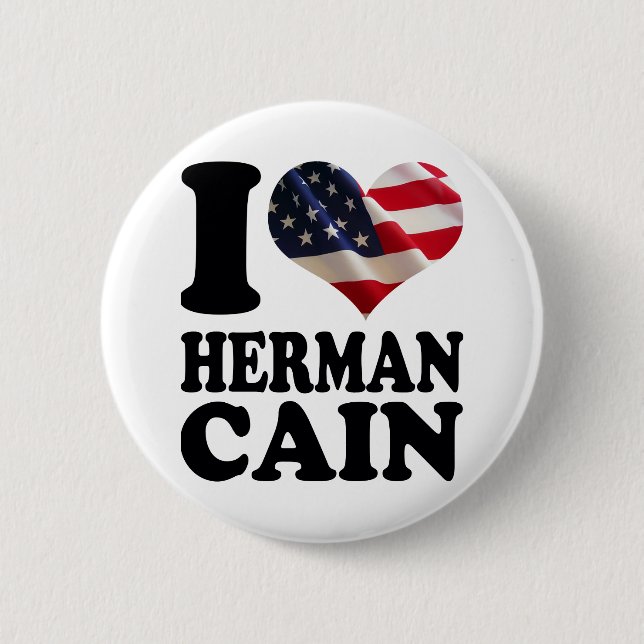 I heart American Flag Herman Cain Buttons (Front)
