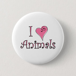 I (heart) animals 2 inch round button