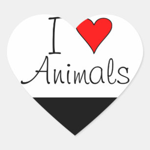 I heart animals sticker