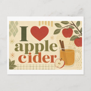 "I [Heart] Apple Cider" Postcard