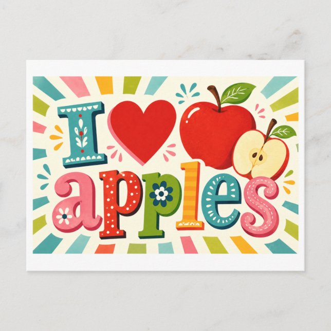 "I [Heart] Apples" Postcard (Front)