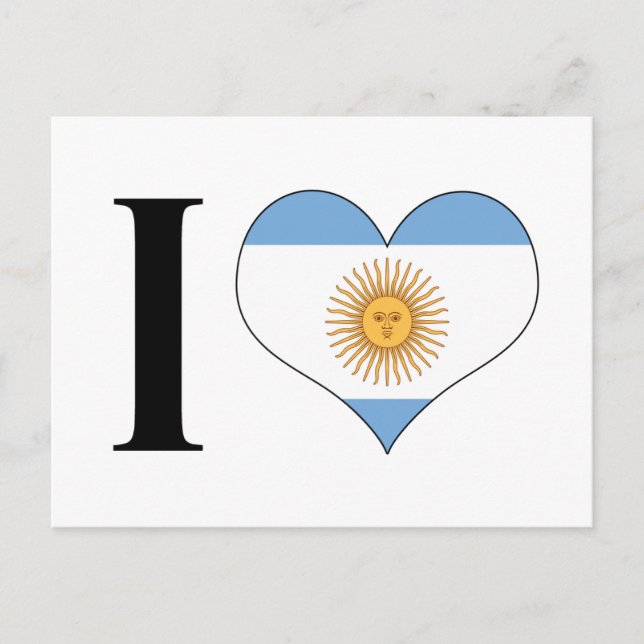 I Heart Argentina - I Love Argentina - Argentinian Postcard (Front)
