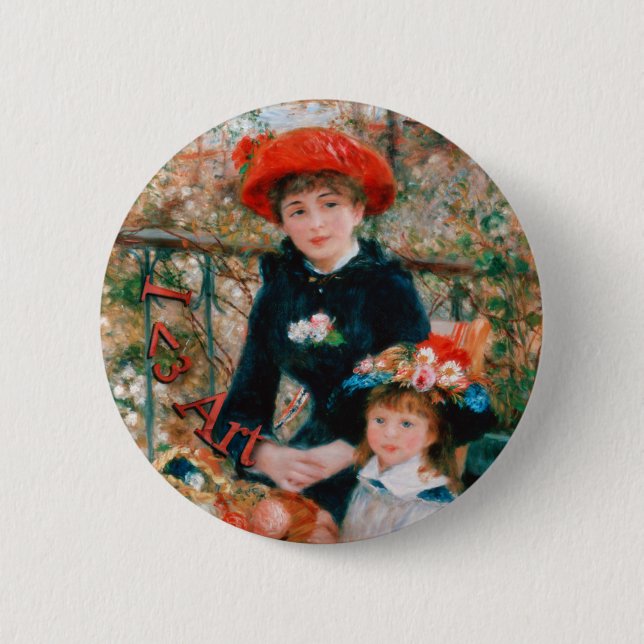 I Heart Art - Renoir 2 Inch Round Button (Front)