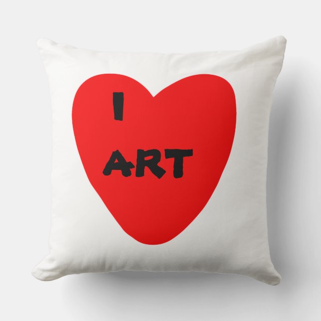 I heart ART Throw Pillow (Front)
