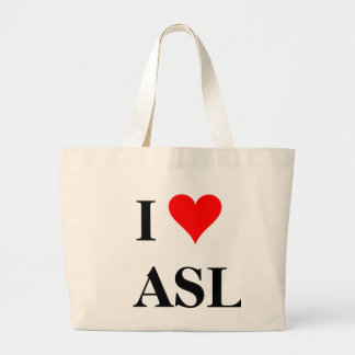 I (heart) ASL Large Tote Bag