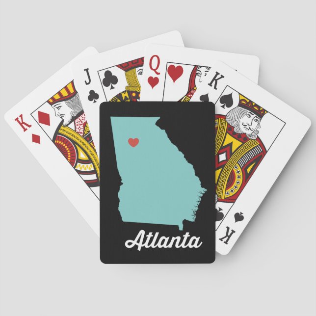 I heart Atlanta. Georgia playing cards - fun gift (Back)