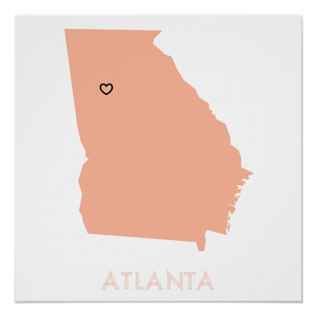 I Heart Atlanta Peach Georgia Poster (Devant)