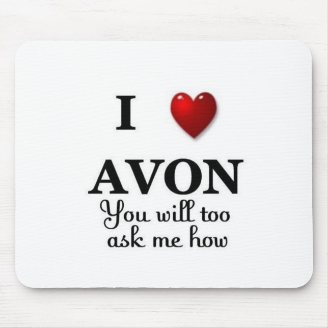 i heart avon ask me how mouse pad (Front)