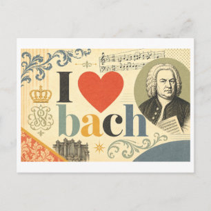 "I [Heart] Bach" Postcard