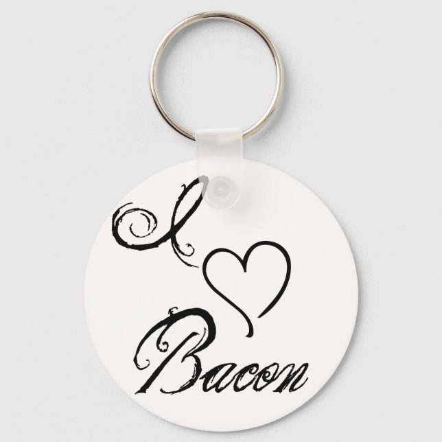 I Heart Bacon Keychain (Front)