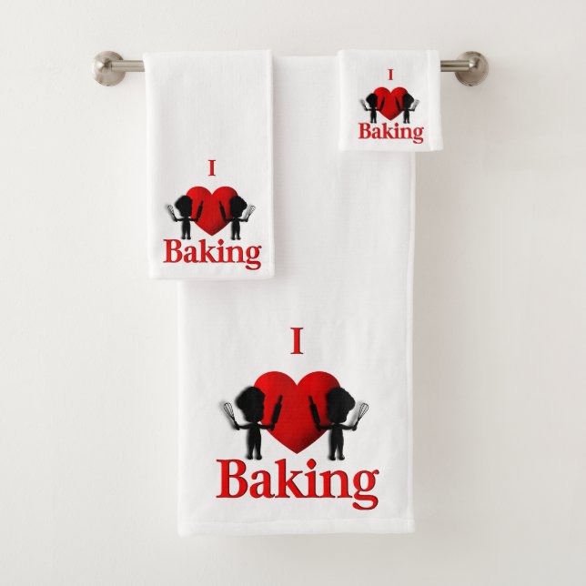 I Heart Baking Bakers Bath Towel Set (Insitu)