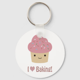 I heart baking keychain