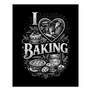 I Heart Baking Poster