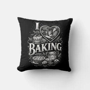 I Heart Baking Throw Pillow