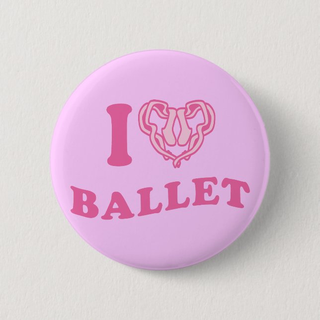 I Heart Ballet 2 Inch Round Button (Front)