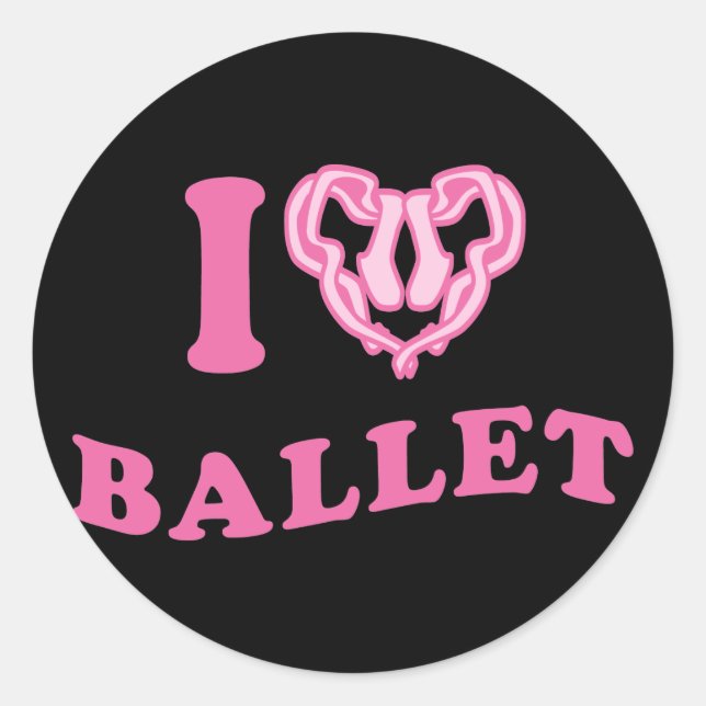 I Heart Ballet Classic Round Sticker (Front)