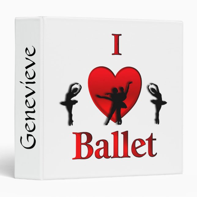 I Heart Ballet Dance Binder (Front/Spine)