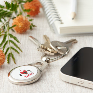 I Heart Ballet Dance Keychain