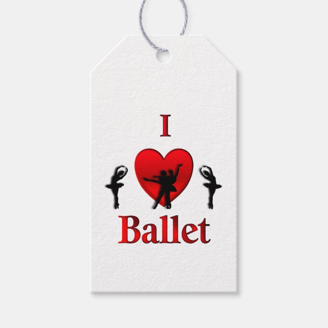 I Heart Ballet Gift Tags (Front)