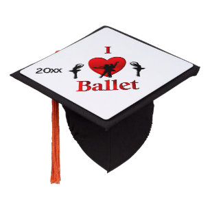 I Heart Ballet Graduation Cap Topper