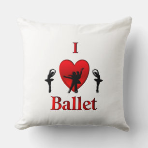 I Heart Ballet Throw Pillow