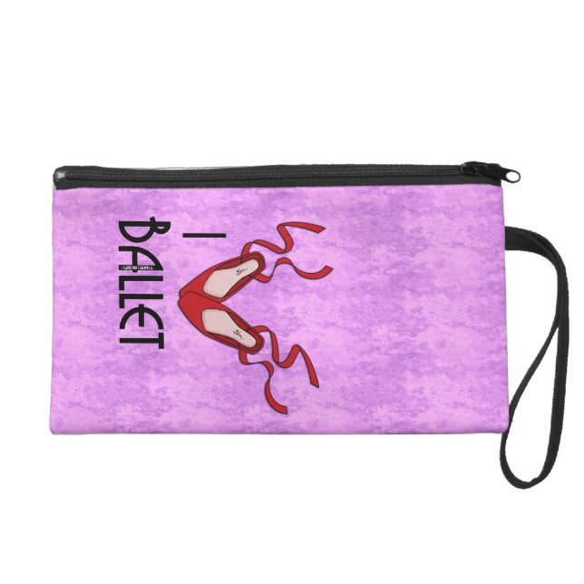 I Heart Ballet Wristlete Bag (Front)