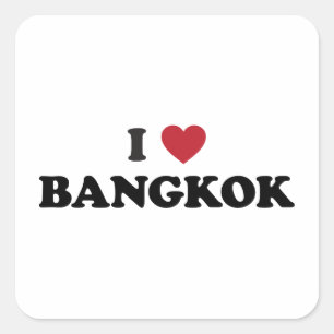 I Heart Bangkok Thailand Square Sticker