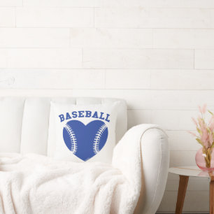I HEART BASEBALL THROW PILLOW