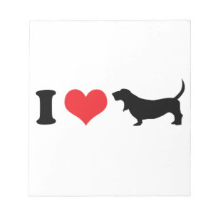 I Heart Basset Hounds Notepad