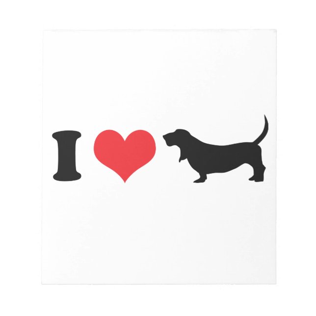 I Heart Basset Hounds Notepad (Front)