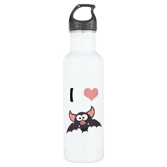 I heart bats 710 ml water bottle (Front)