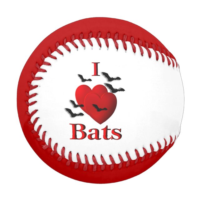 I Heart Bats Baseball (Front Left)