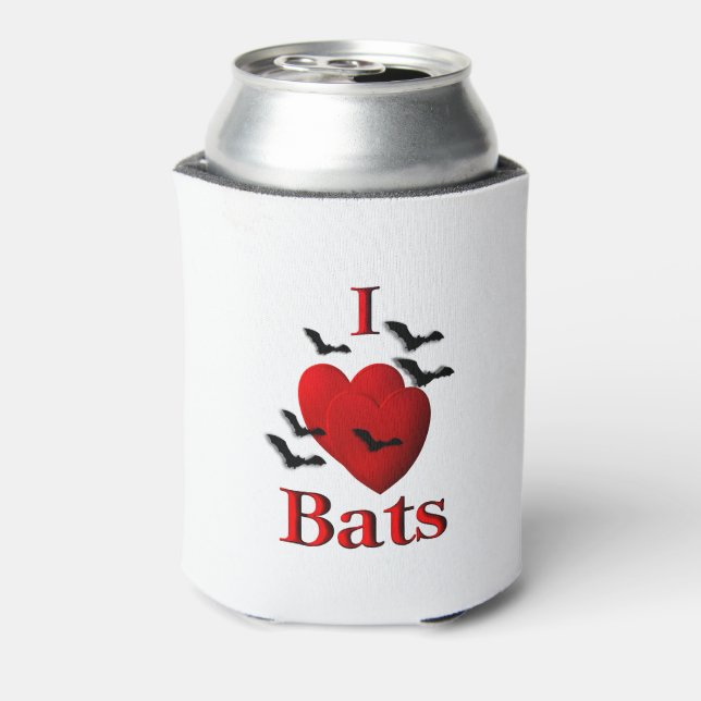 I Heart Bats Can Cooler (Can Back)