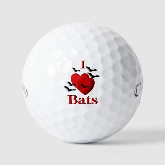 I Heart Bats Golf Balls (Front)