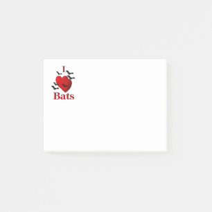 I Heart Bats Post-it Notes