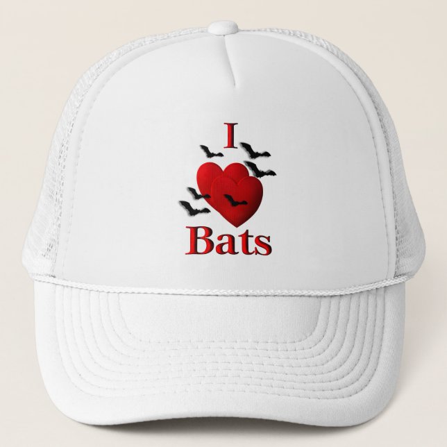 I Heart Bats Trucker Hat (Front)