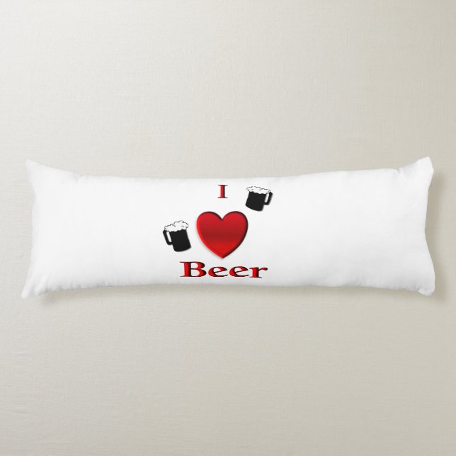 I Heart Beer Design Body Pillow (Front)