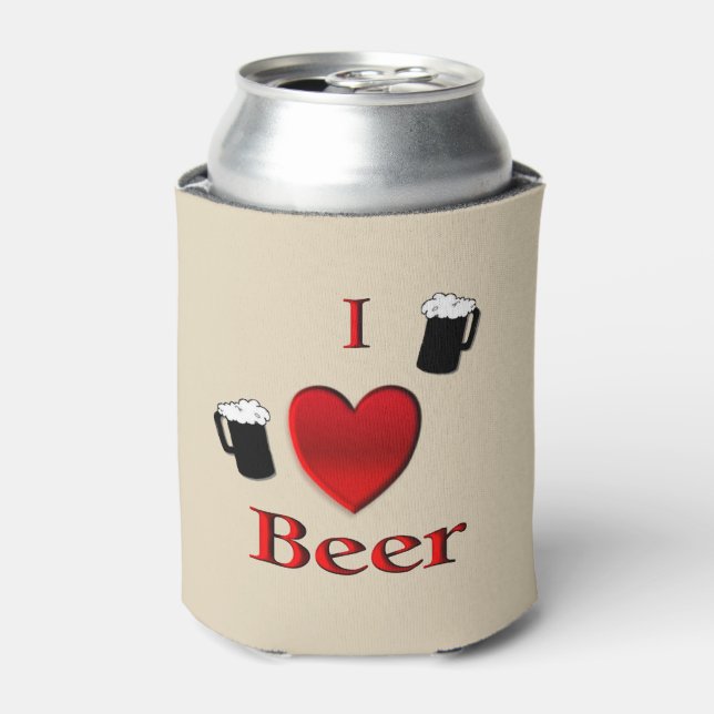 I Heart Beer Design Can Cooler (Can Front)