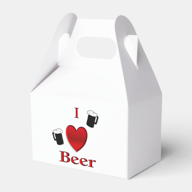 I Heart Beer Design Favor Box (Front Side)