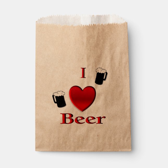I Heart Beer Design Favour Bag (Front)