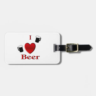 I Heart Beer Design Luggage Tag