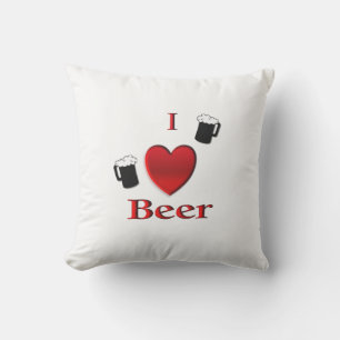 I Heart Beer Design Outdoor Pillow