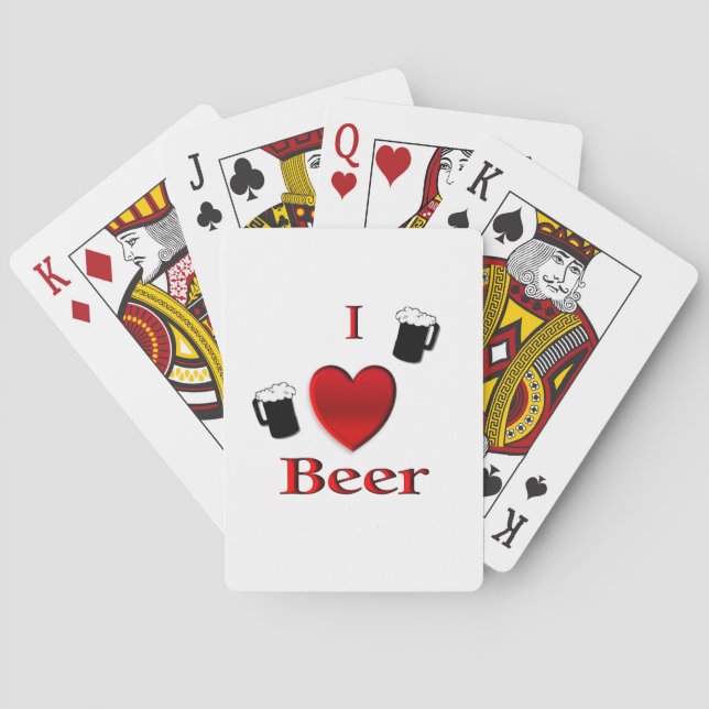 I Heart Beer Design Playing Cards (Back)