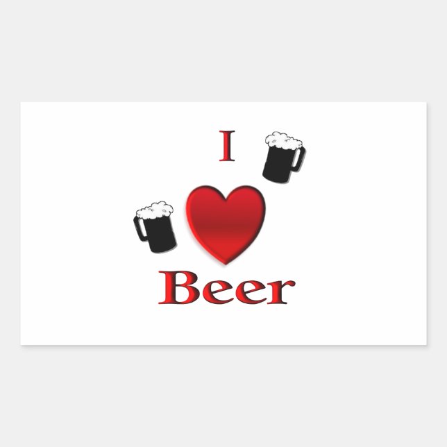 I Heart Beer Design Sticker (Front)