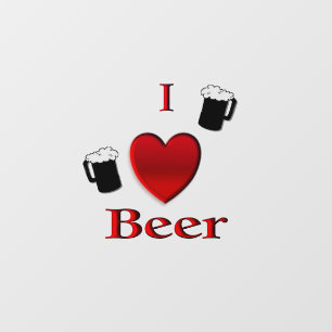 I Heart Beer Design Window Cling
