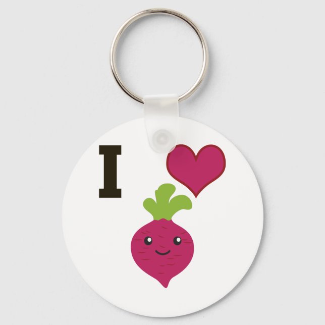 I Heart Beets Keychain (Front)