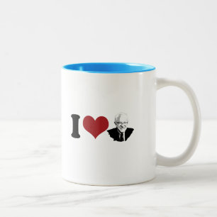 I Heart Bernie Sanders Portrait Two-Tone Coffee Mug